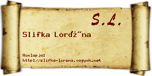 Slifka Loréna névjegykártya